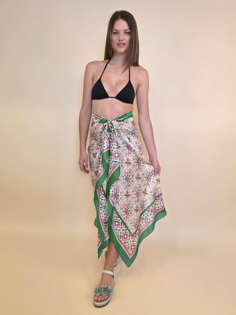 Šal/Pareo 12 - viscose Graff Flowers - green