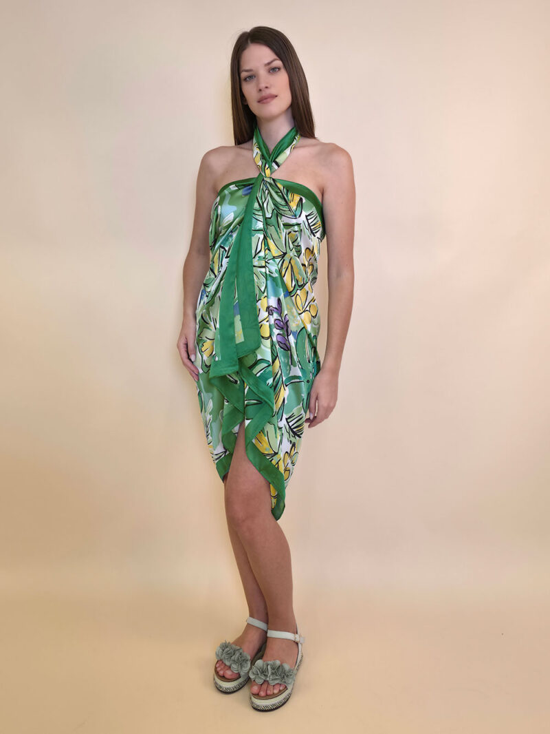 Šal/Pareo 12 - viscose Philodendron - green