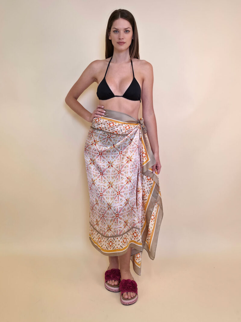 Šal/Pareo 12 - viscose Graff Flowers - beige