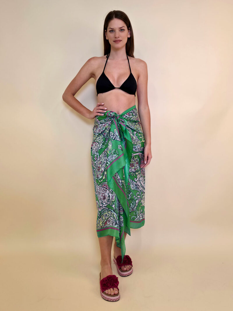 Šal/Pareo 12 - viscose Kashmir - green