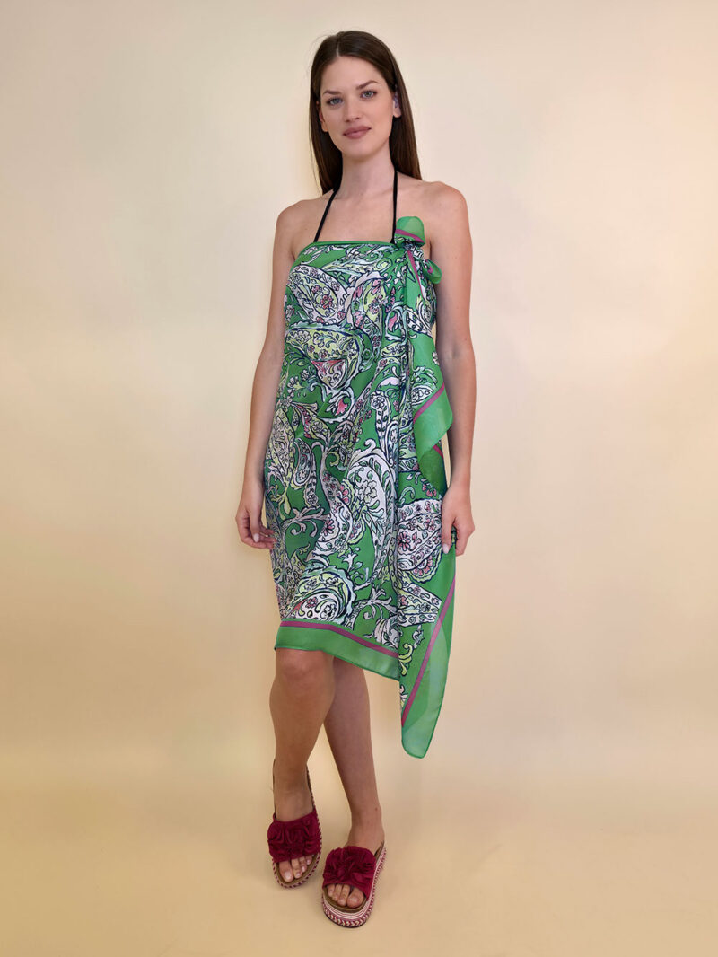 Šal/Pareo 12 - viscose Kashmir - green