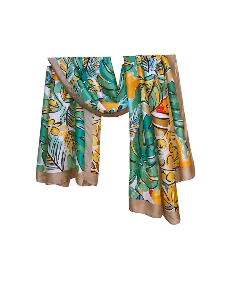 Šal/Pareo 12 - viscose Philodendron - beige
