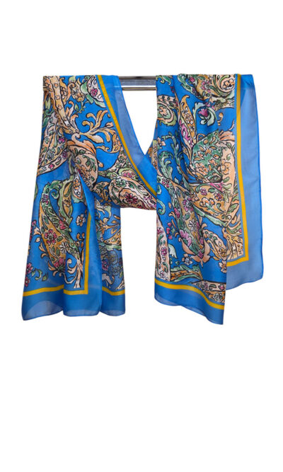 Šal/Pareo 12 - viscose Kashmir - blue