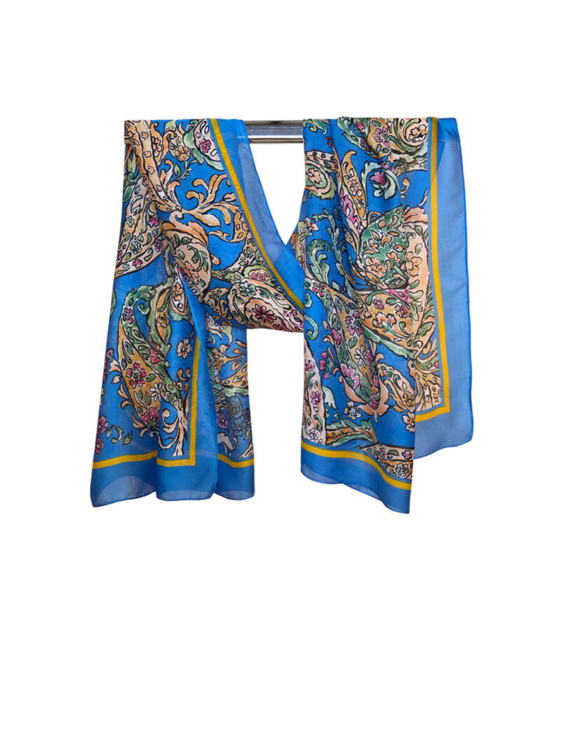 Šal/Pareo 12 - viscose Kashmir - blue