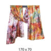 Šal 15 - double face saten 70x170 Small Pink Roses/Yellow Pastel