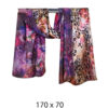 Šal 15 - double face saten 70x170 Animal Roses/Purple Peonies