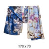 Šal 15 - double face saten 70x170 Cherry Blossom/Pastel flowers