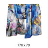 Šal 15 - double face saten 70x170 Waterlillies/Big Blue Petunias