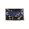 Šal 11 - silk/viscose 90x90 Magnolias - black