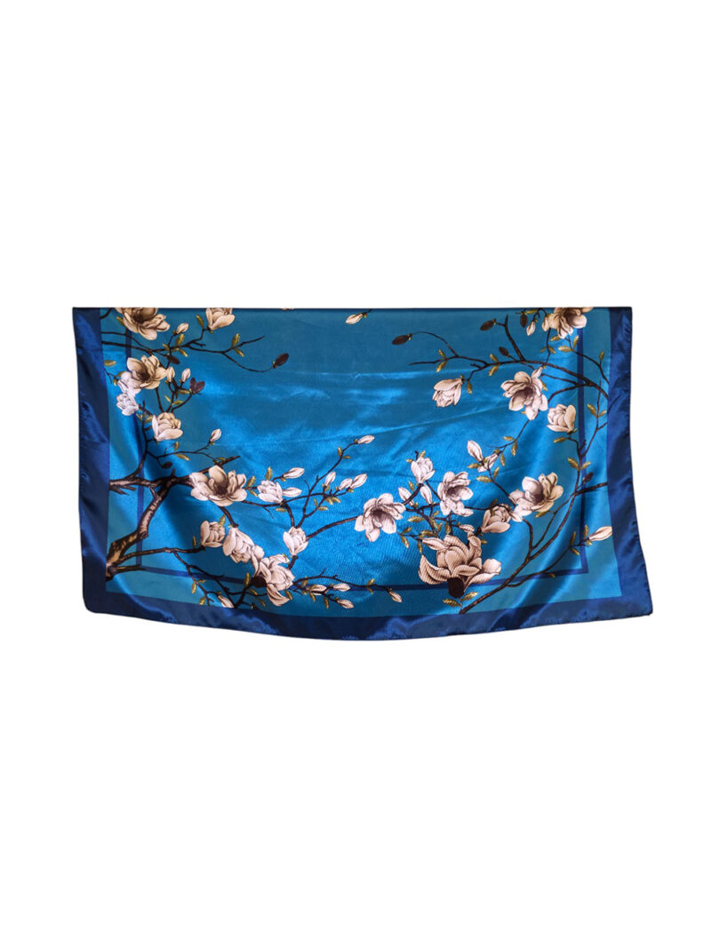 Šal 11 - silk/viscose 90x90 Magnolias - ottanio