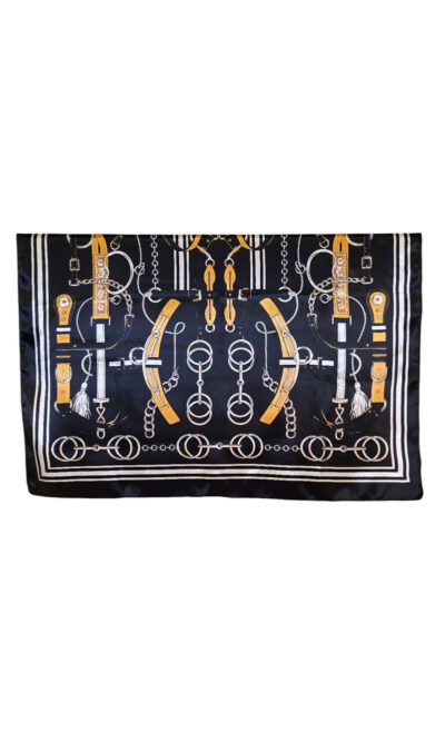 Šal 11 - silk/viscose 90x90 Belts/Chains - black