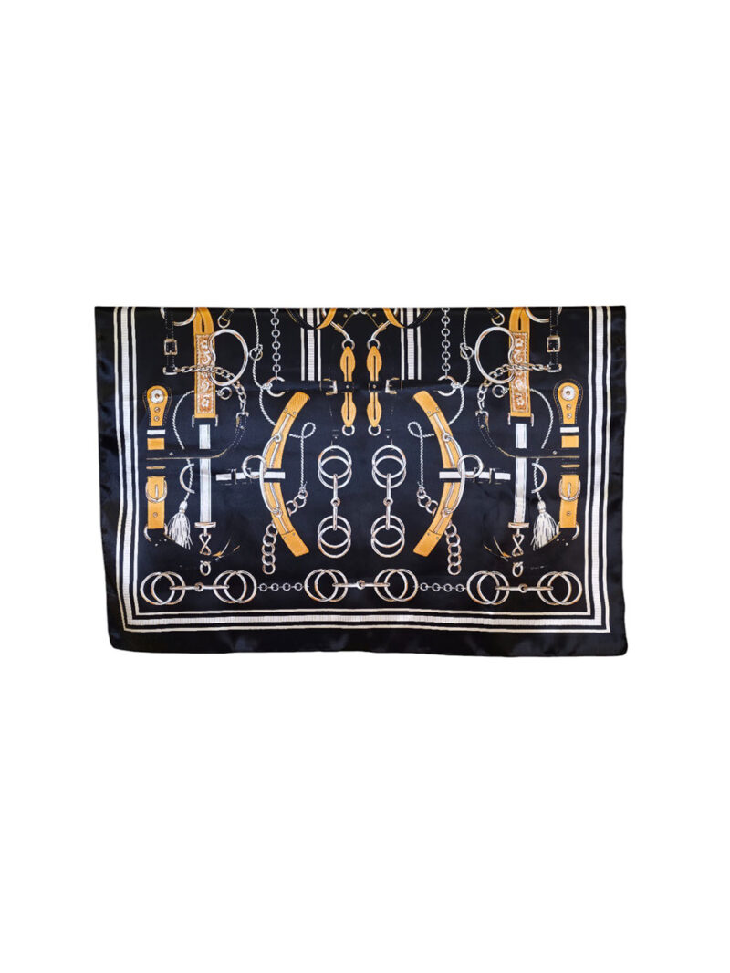 Šal 11 - silk/viscose 90x90 Belts/Chains - black