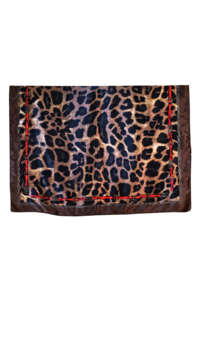Šal 11 - silk/viscose 90x90 Animal - brown