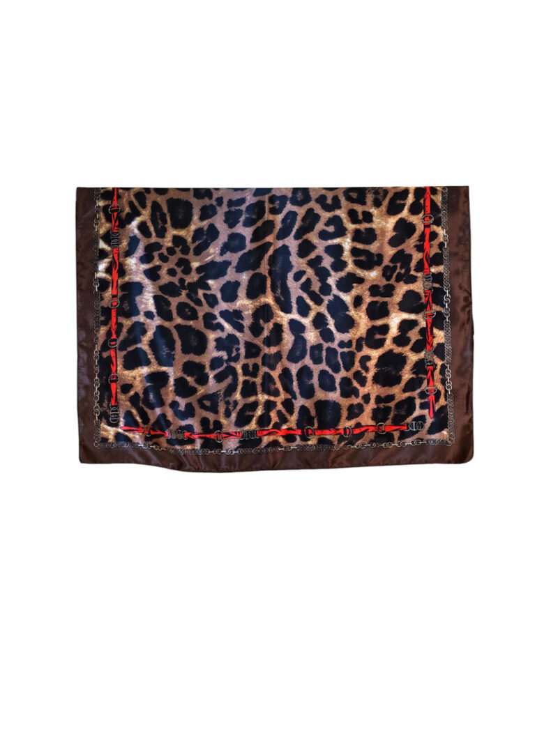 Šal 11 - silk/viscose 90x90 Animal - brown