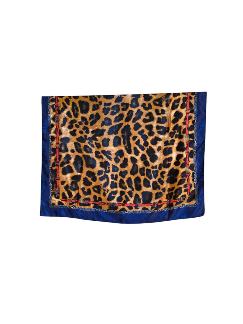 Šal 11 - silk/viscose 90x90 Animal - navy