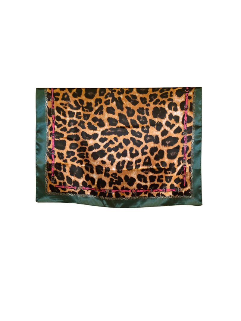Šal 11 - silk/viscose 90x90 Animal - green