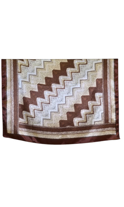 Šal 11 - silk/viscose 90x90 Zig Zag - brown