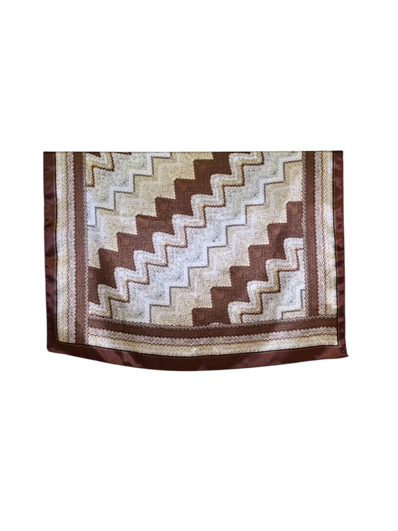 Šal 11 - silk/viscose 90x90 Zig Zag - brown