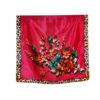 Šal 11 - silk/viscose 90x90 Roses/Animal - fuxia