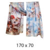 Šal 15 - double face saten 70x170 Roses on Blue/Poppies