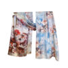 Šal 15 - double face saten 70x170 Roses on Blue/Poppies