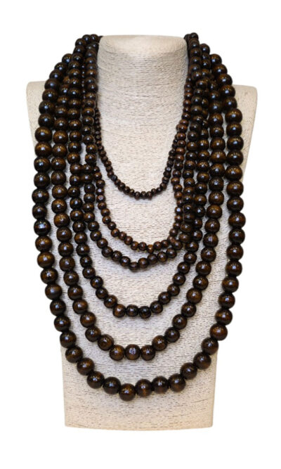 Ogrlica 34 - E wooden pearls x6 - coffee