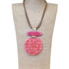 Ogrlica 32 - E medallion big - pink