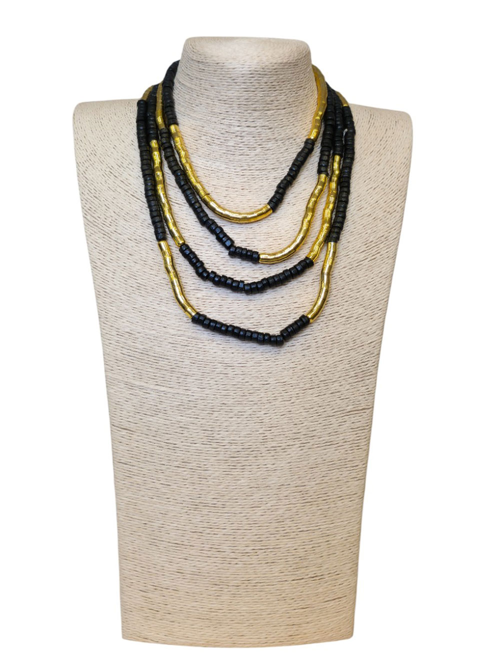 Ogrlica 32 - E wood/metal gold