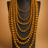 Ogrlica 34 - E wooden pearls x6 - senape