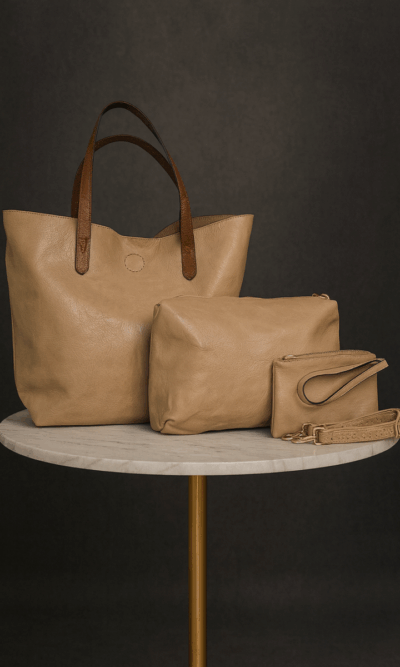 Torba 55 - 3u1 - smeđe ručke - camel