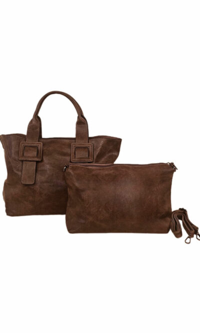 Torba 60 - 2u1 kožna kopča - coffee