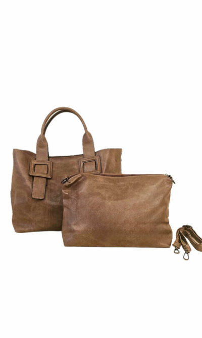 Torba 60 - 2u1 kožna kopča - camel