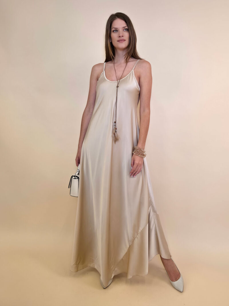 Haljina+ogrlica /pojas 30 Marrakesh - saten UN - beige