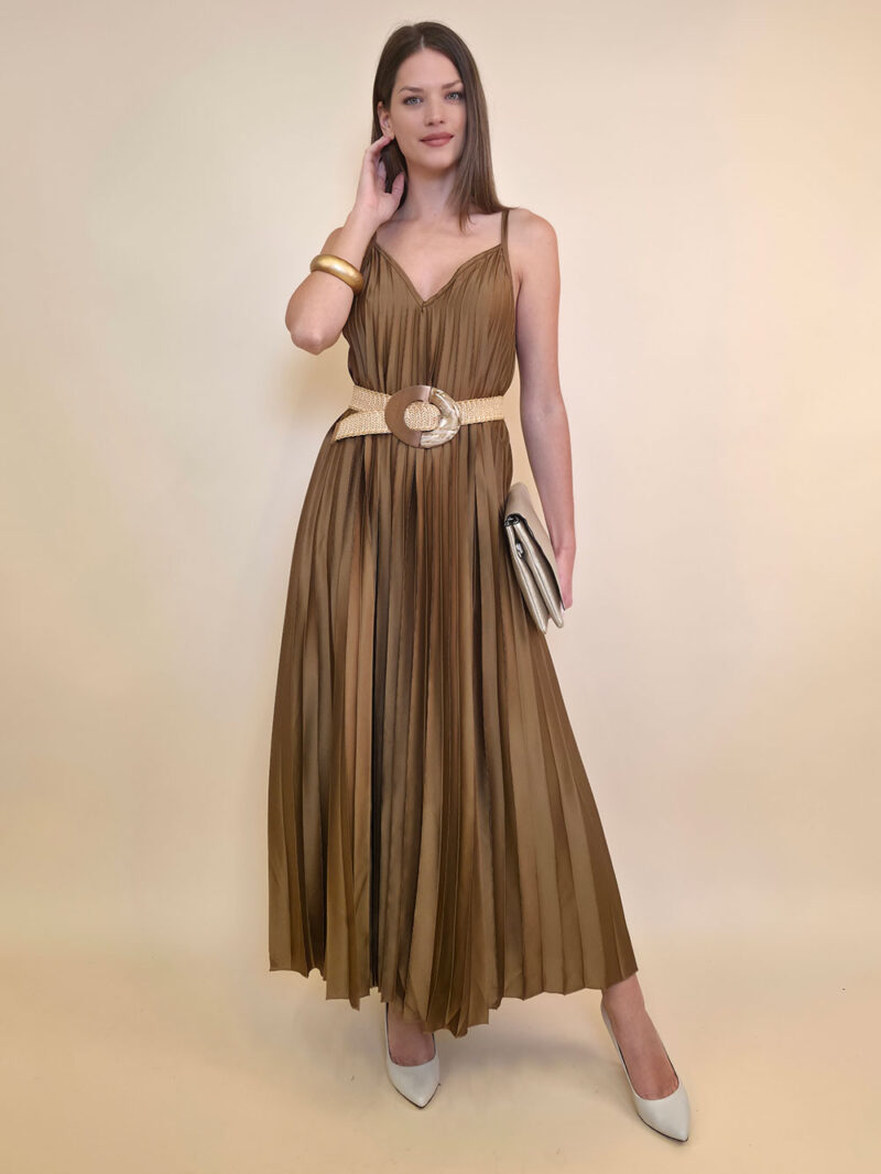 Haljina 37 Atlanta - saten UN plisse - d.gold