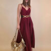 Haljina 37 Atlanta - saten UN plisse - burgundy