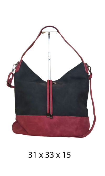 Torba 42 - vreća suede bicolor - black/red
