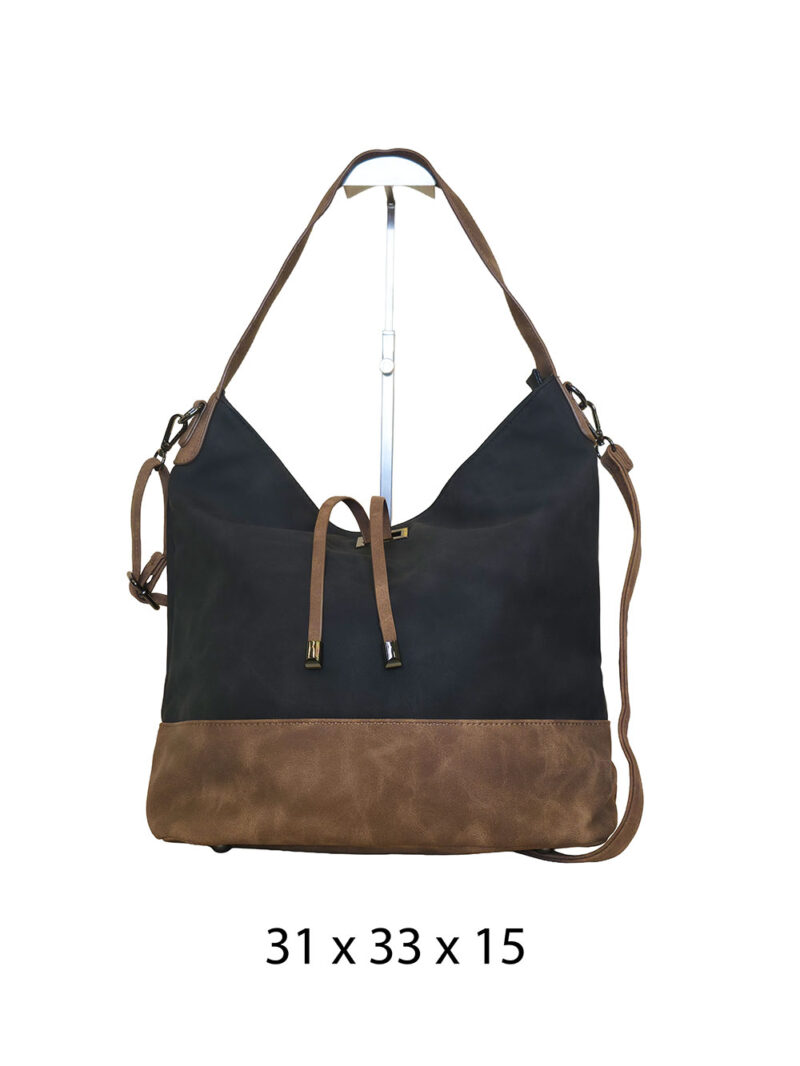 Torba 42 - vreća suede bicolor - black/camel