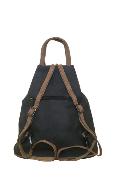 Torba 34 - ruksak suede bicolor - black/camel
