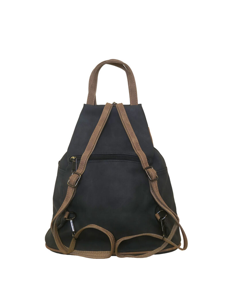 Torba 34 - ruksak suede bicolor - black/camel