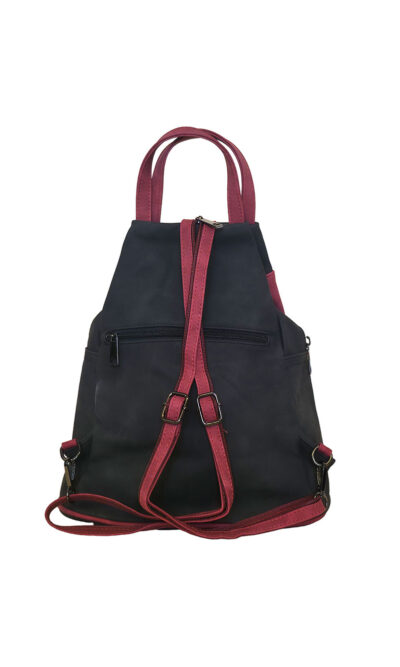 Torba 34 - ruksak suede bicolor - black/red