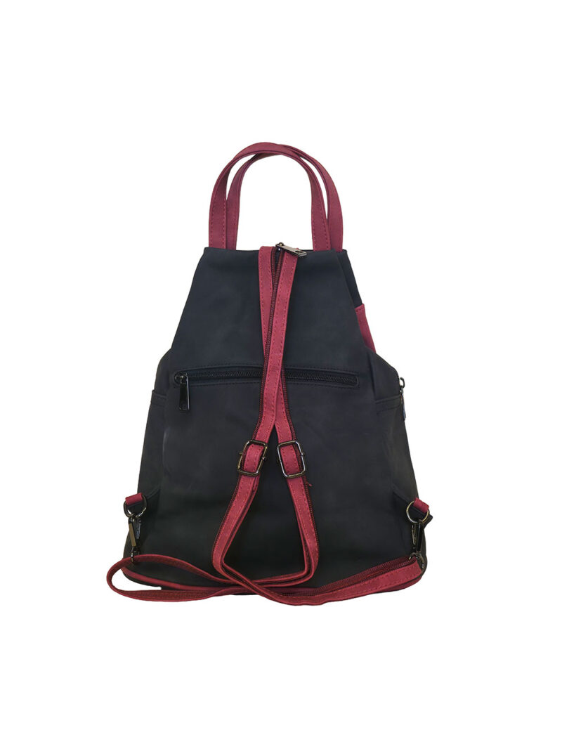 Torba 34 - ruksak suede bicolor - black/red