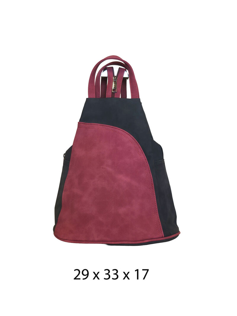 Torba 34 - ruksak suede bicolor - black/red