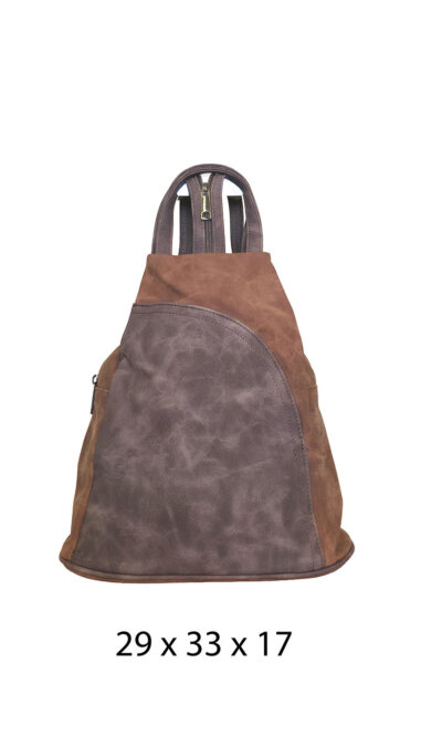 Torba 34 - ruksak suede bicolor - brown