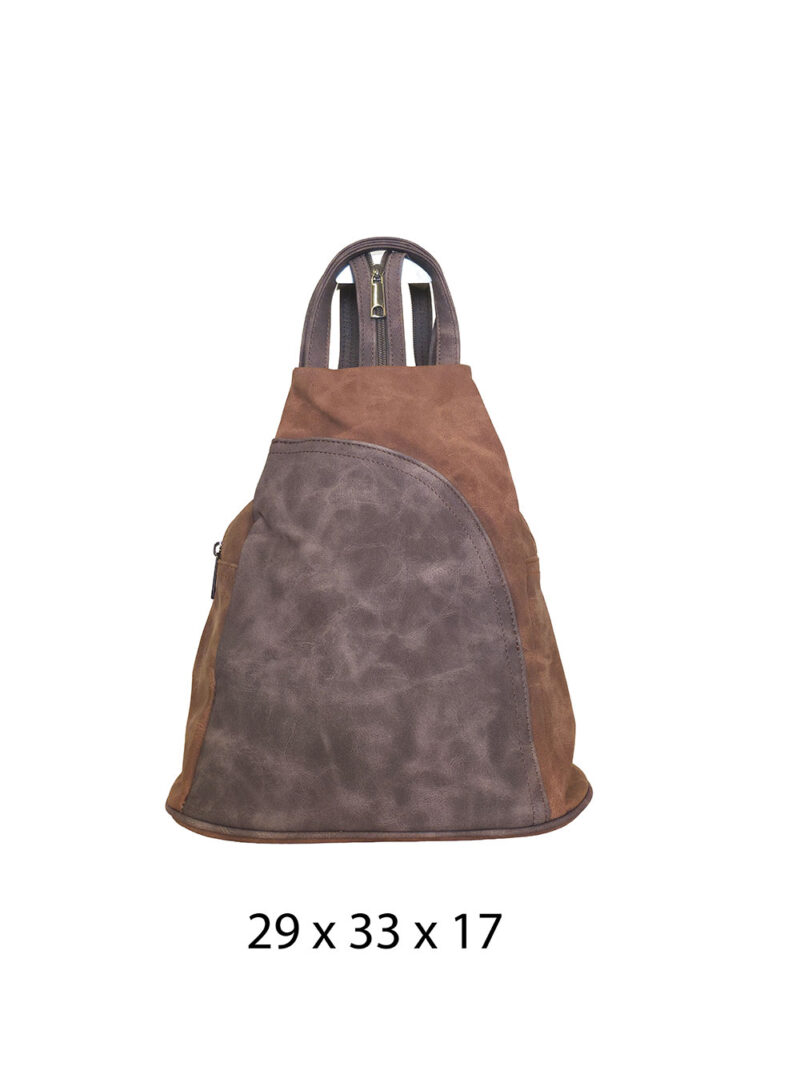 Torba 34 - ruksak suede bicolor - brown