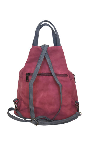 Torba 34 - ruksak suede bicolor - red