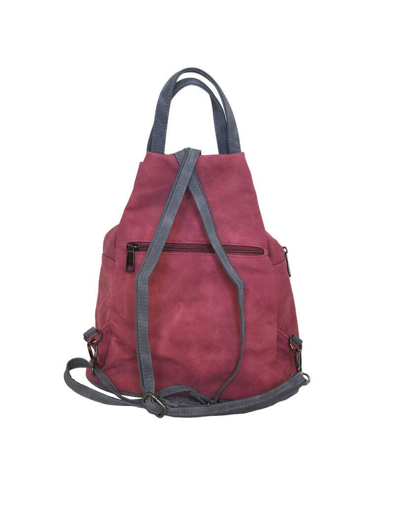 Torba 34 - ruksak suede bicolor - red