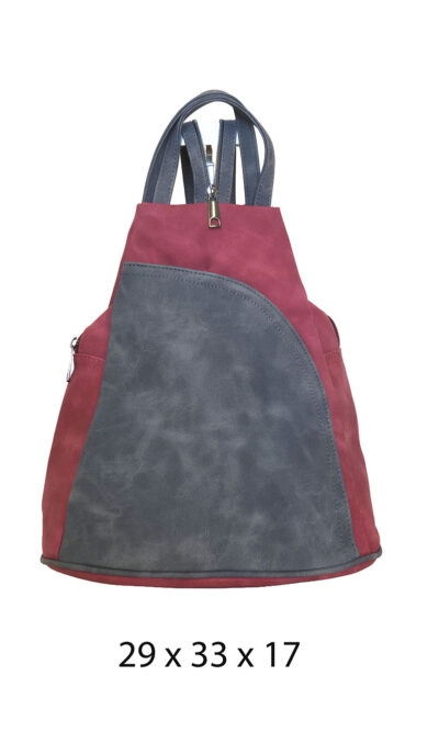Torba 34 - ruksak suede bicolor - red