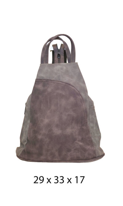Torba 34 - ruksak suede bicolor - khaki