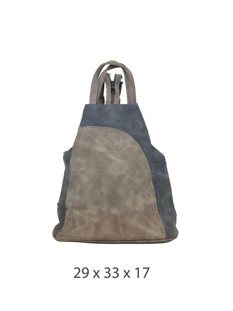 Torba 34 - ruksak suede bicolor - grey