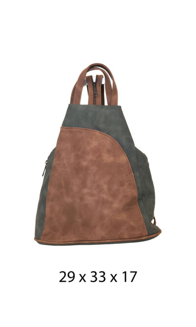 Torba 34 - ruksak suede bicolor - green